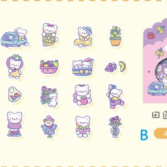 Cute Bear PVC & Washi Paper Sticker Pack - Picture 5 of 10